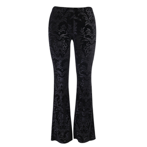 Hot sale Vintage Gothic <b>Velvet</b> <b>Black</b> Pants Goth Harajuku Bodycon High Waist <b>Trousers</b> Streetwear Punk Flared Women Autumn Pants - Product Image 5