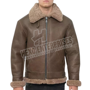 2025 cuero de alta calidad con piel nuevo estilo marrón piel sintética chaqueta de cuero unido para Mer 100% chaqueta de cuero para hombre - Product Image 4