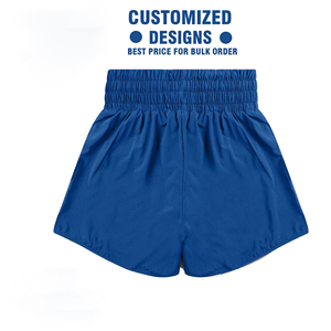 Shorts de yoga taille haute pour femme, séchage rapide, en Spandex/Polyester, taille élastique avec poches, imprimé en relief, pour la course, décontracté, natation - Product Image 2