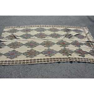 พรมตุรกีโบราณสีเบจแบบดั้งเดิมผ้าวูลขนาด4.6x8.3ฟุตผ้าวิสคอสสำหรับวัยรุ่นข้างเตียงโถงทางเดิน4เมตรสี่เหลี่ยมผืนผ้า - Product Image 3