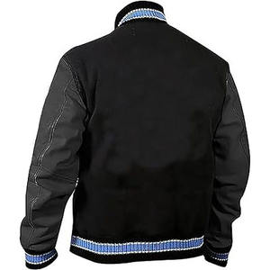 OEM ODM Boutons brodés personnalisés Baseball Letterman Pullover Varsity Jacket Solide Sérigraphie en gros pour hommes - Product Image 4