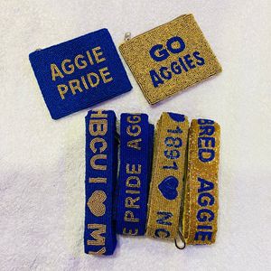 Vente en gros Mme perlée porte-monnaie-personnalisé mariée mariage jeunes mariés perle cristal fermeture éclair pochette en vrac OEM cadeau personnalisé pour la mariée - Product Image 3