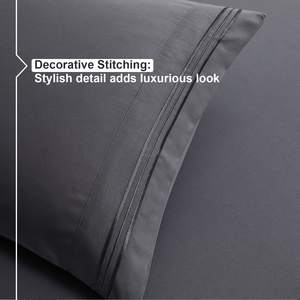 Juego de sábanas de cama refrescantes transpirables ultrasuaves de 4 piezas con bolsillos profundos y sin arrugas, juego de sábanas King de lujo Extra suave para Hotel - Product Image 6