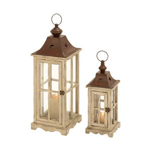 Linterna hecha de madera con linterna colgante superior de Metal negro decoración moderna linterna colgante interior hogar Navidad portavelas - Product Image 6