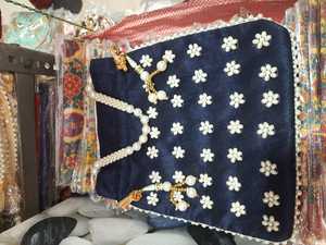 <b>Bags</b> Women Handmade Wedding <b>Bag</b> Rakhi Gift for Sister Indian Ethnic Potli Bridal Wristlet Purse - Product Image 6