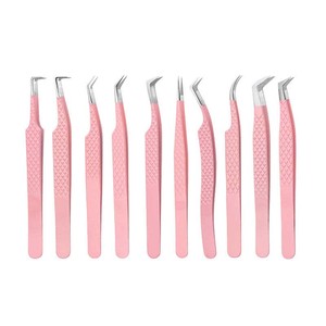 Pince à cils inclinée en acier inoxydable de haute qualité avec logo personnalisé de précision - Product Image 1