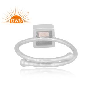 Latest Design Fine <b>Sterling</b> <b>Silver</b> Natural Rainbow Moonstone <b>Adjustable</b> <b>Ring</b> Jewelry For Women Gift For Her - Product Image 4