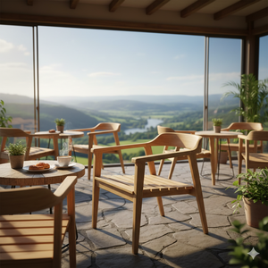 Chaise en teck moderne SOLOBEAT à dossier bas, en bois massif, écologique, pour restaurant et ferme, chaise longue d'intérieur et d'extérieur - Product Image 1