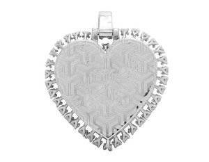 จี้รูปหัวใจประดับเพชรโมอิสซาไนต์ VVS หรูหรา ชุบทองคำขาวบนเงินแท้ 925  แบบเต็มเม็ด  สำหรับผู้ชาย สไตล์ฮิปฮอป เครื่องประดับคุณภาพสูง - Product Image 5