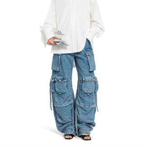 Pantalones vaqueros acampanados transpirables para mujer, pantalones vaqueros ajustados de cintura alta, pantalones vaqueros para mujer - Product Image 4