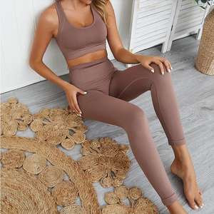 เซ็ตออกแบบใหม่เสื้อบราเลกกิ้งสั้นเอวสูงชุดเล่นโยคะพิมพ์ดิจิตอลชุดบอดี้สูทฟิตเนส - Product Image 6