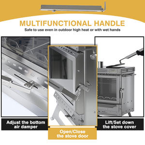 <span class=keywords><strong>เตา</strong></span><span class=keywords><strong>เผา</strong></span>ไม้พกพา INBESTCAMP พร้อมปล่องสแตนเลสสีเงิน สำหรับเต็นท์ แคมป์ปิ้ง ตก<span class=keywords><strong>ปลา</strong></span>น้ำแข็ง แบ็คแพ็คกิ้ง และอื่นๆ - Product Image 3