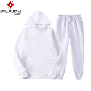 Survêtement de jogging décontracté de couleur unie pour hommes avec pull à capuche en polaire et pantalon de survêtement Sportswear Streetwear pour la salle de sport ou le salon - Product Image 5
