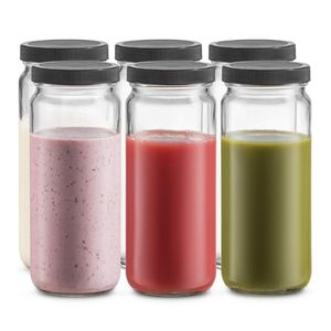 Bottiglia da viaggio in vetro da 16 once, confezione da 6 barattoli Mason con tappo in plastica - Product Image 2