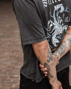 2024 haute qualité 100% coton lavé à l'acide 220 GSM T-shirt pour hommes T-shirts respirants surdimensionnés personnalisés - Product Image 4