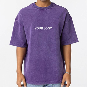 Camiseta Vintage Acid Wash Street Style Ringer para hombre Tela de punto de algodón 100% Ajuste de gran tamaño con bordado personalizado - Product Image 3