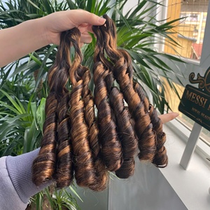 Extensions de cheveux à double trame-Paquets de cheveux bouclés rebondissants doux Vietnamien Remy Extensions de cheveux humains Bouncy bouclés vierges - Product Image 3