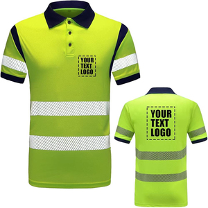 Polo à manches courtes avec logo personnalisé, 100% polyester, réfléchissant, t-shirt de sécurité haute visibilité, vêtements de sécurité, polos de travail - Product Image 1