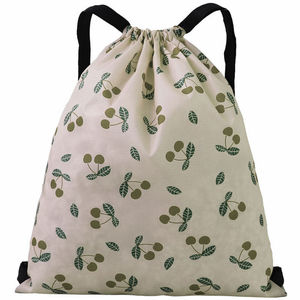 Mochila con cordón de nailon blanco al por mayor con logotipo de impresión por sublimación bolsa con cordón de lona de algodón - Product Image 6