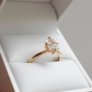 1.5 carats allongé coussin coupe Moissanite diamant Solitaire bague de fiançailles pour elle intemporelle Moissanite bijoux en or blanc - Product Image 4