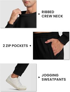 Conjunto de chándal informal de invierno de 2 piezas para hombre, Sudadera de manga larga con capucha, pantalones de chándal para correr en talla XL, chándal transpirable con logotipo personalizado - Product Image 5