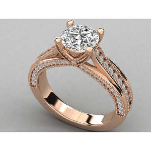 18K Gold Solitaire Round Cut Lab Grown Diamond Ladies Ring Brilliant Diamond Rings - Product Image 4