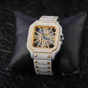 Buss Down Reloj de pulsera de lujo de acero inoxidable Dial cuadrado Pass Diamond Tester Iced Out VVS Moissanite Diamond Watch para hombres - Product Image 6
