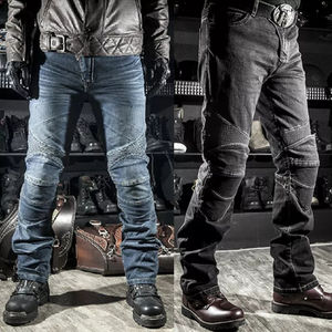 Meilleurs vêtements de sport en denim pour la course à moto personnalisés OEM, taille plus, unisexe, lavables, respirants, jeans avec équipement de protection, vente en gros - Product Image 2