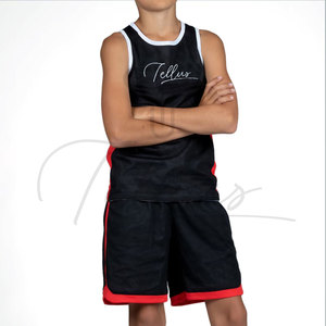 Top Selling Printed Basketball Uniforms OEM Service Quick Dry Breathable Customized Color & Logo Sets for <b>Kids</b> - Product Image 3