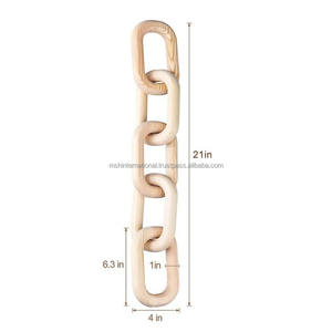 Carré et rond décor à la maison bois chaîne lien décor sculpté à la main bois noeud décoratif chaîne lien ferme en bois artisanat - Product Image 6