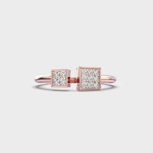Bague de fiançailles de luxe en diamant 10/14/18K or massif Moissanite & Lab Grown entièrement diamants bague de conception personnalisée pour un cadeau femme - Product Image 1