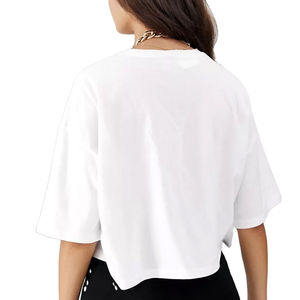 Top court tendance pour femmes modernes, manches courtes, coton respirant, tissu doux, top court tendance pour femmes - Product Image 2