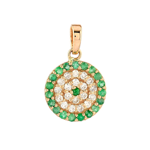 Conjunto de puntas de disco de oro macizo de 18 quilates proveedor al por mayor colgante de diamante Esmeralda natural para mujer - Product Image 5