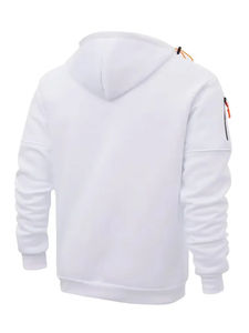 Haute Qualité 2024 Logo Personnalisé Impression 100% Polyester Polaire Blanc Style Lâche Décontracté Plus La Taille Hommes À Capuche Basics Coton Mélangé - Product Image 4