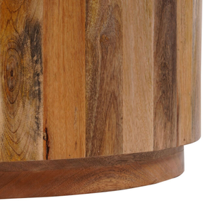 Mesa Auxiliar de Madera Maciza Tallada a Mano, Mesa de Entrada Rústica Moderna, Mesa Redonda Pequeña de Madera para Decoración del Hogar - Product Image 5