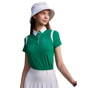 Chemises de golf pour femmes Polo en coton, vêtements de sport respirants et ajustés avec logo personnalisé pour vêtements de golf SERVICE OEM ODM - Product Image 2
