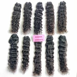 Indien 100% tissage pas cher cuticule aligné faisceau naturel femmes couleur noir gros vague profonde machine double trame cheveux humains - Product Image 4