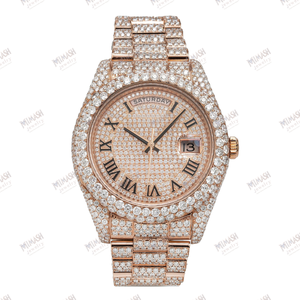 Fully Iced Out Moissanite Diamond <b>Watch</b> Featuring Sparkling Pave Setting,Durable Stainless Steel <b>Bracelet</b> & Elegant Unisex Style - Product Image 2