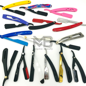 มีดโกนสำหรับช่างตัดผมสแตนเลสตัดตรงขอบใบมีดเดี่ยวสีตามสั่ง - Product Image 4