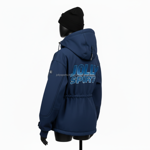 Chaqueta Softshell para mujer, capucha ajustable de tela transpirable GSM, ropa para exteriores, opción de impresión de logotipo personalizado, chaqueta Softshell para mujer - Product Image 5