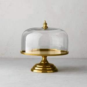 Durable Metal Cake Stand With <b>Glass</b> <b>Dome</b> Built For Long Lasting Use And Everyday Dessert Serving Needs - Product Image 4