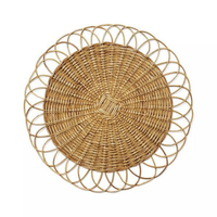 Vente en gros de sets de table ronds en rotin de luxe, résistants à la chaleur, tissés naturellement, pour la décoration de la cuisine, écologiques, faits à la main
