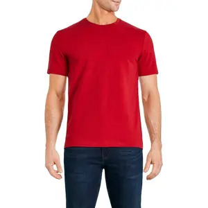핫 세일 라운드 넥 슬림 핏 남성용 고품질 빈 폴리에스터 스판덱스 티셔츠