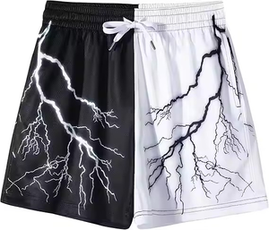 Pantalones de chándal informales de verano para hombre, pantalones cortos con estampado de flocado en 3D, ropa de calle con cordón, pantalones cortos de lana para hombre - Product Image 3