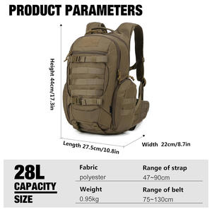 Elegante mochila táctica con cremallera logotipo personalizado impresión bordado impermeable gran capacidad sistema Molle al aire libre senderismo Camping - Product Image 6