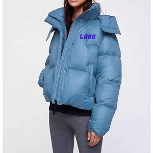 Veste matelassée d'hiver réversible imperméable à logo personnalisé, vente chaude, pour femmes, streetwear, longueur standard - Product Image 4