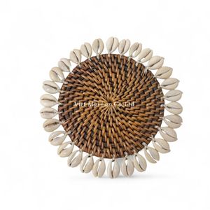 Sous-verre en rotin tressé naturel au design simple pour la maison, le café et la table de restaurant - Product Image 3