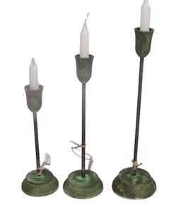 Portavelas de diseño simple con acabado verde, soporte decorativo hecho a mano para Navidad y Festival, portavelas - Product Image 5