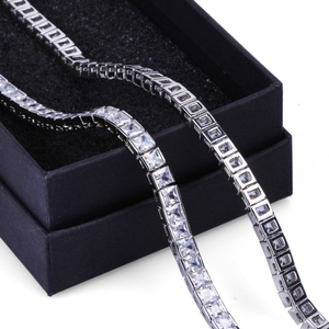 Design attrayant Mode de luxe sur commande Taille personnalisée 6 MM 14KT Or Coupe ronde Moissanite Diamant Chaîne de tennis pour hommes - Product Image 5