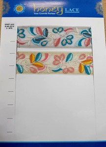 Lujoso adorno de encaje de tul bordado Floral colorido para moda nupcial y decoración del hogar diseños intrincados - Product Image 4